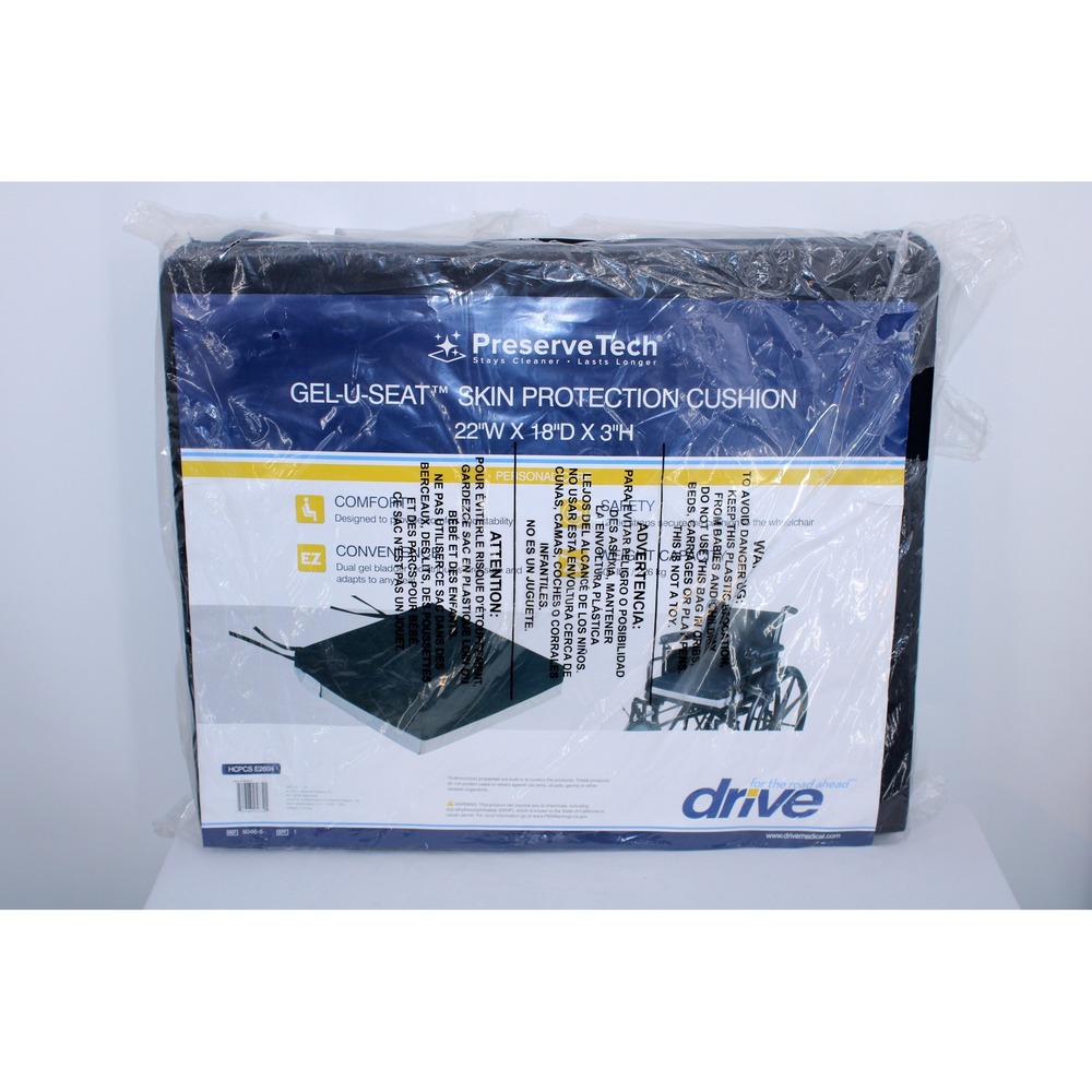 Drive Medical Preserve Tech Gel-U-Seat Skin Protection Cushion 22x18x3 8046-5